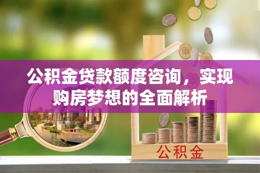 勉县公积金贷款额度咨询，实现购房梦想的全面解析