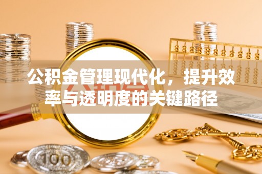 勉县公积金管理现代化，提升效率与透明度的关键路径