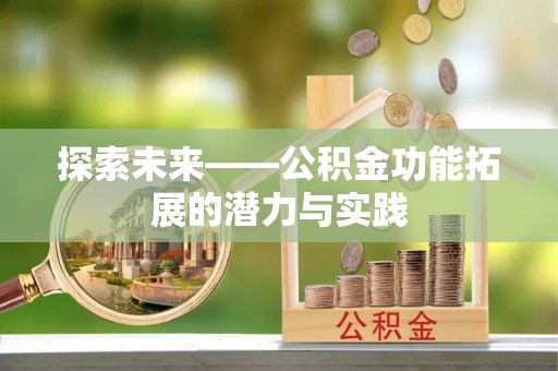 勉县探索未来——公积金功能拓展的潜力与实践